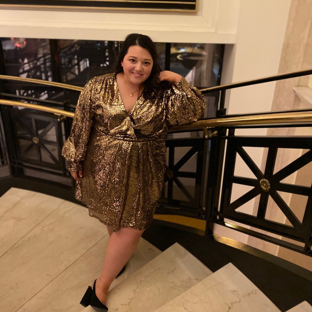 Eloquii gold sequin party dress. Size 20